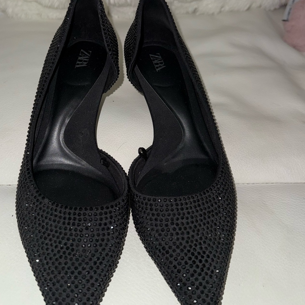 Zara Black Embellished Heels